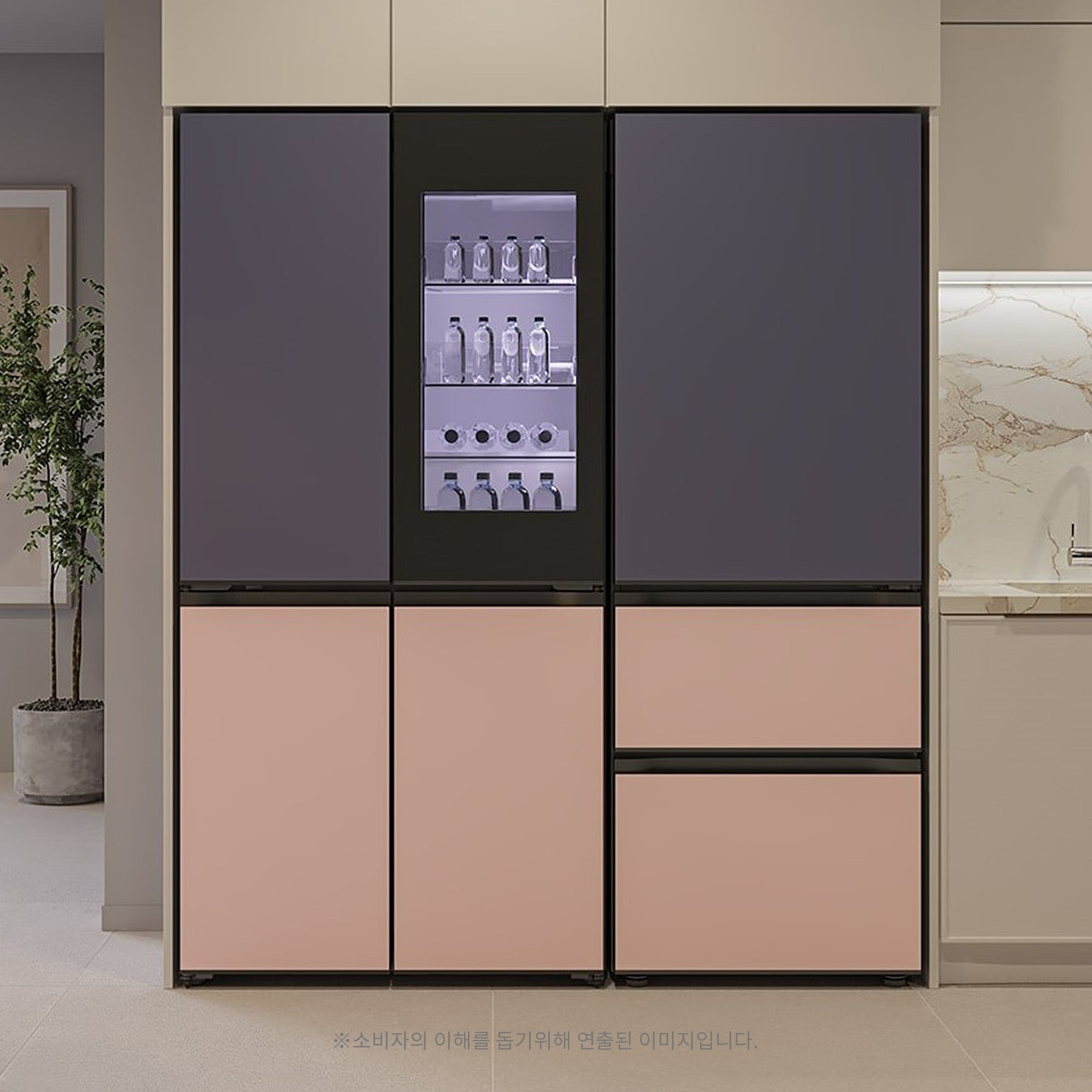 냉장고 LG 디오스 오브제컬렉션 무드업 빌트인 타입(노크온) + 김치톡톡 무드업 냉장고 (M623GNN3A-K.AKOR) 줌이미지 0
