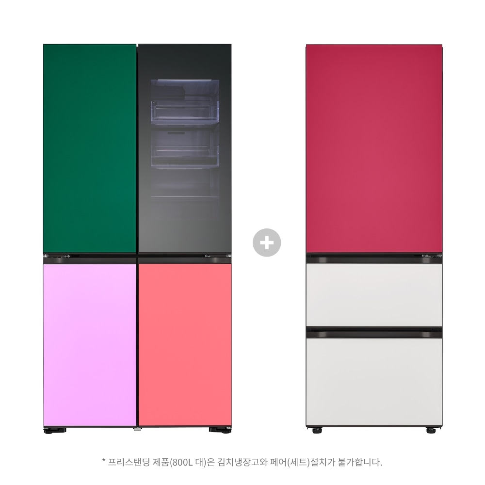 냉장고 LG 디오스 오브제컬렉션 무드업(노크온) + 김치톡톡 무드업 냉장고 (M874GNN3A-K.AKOR) 메인이미지 0