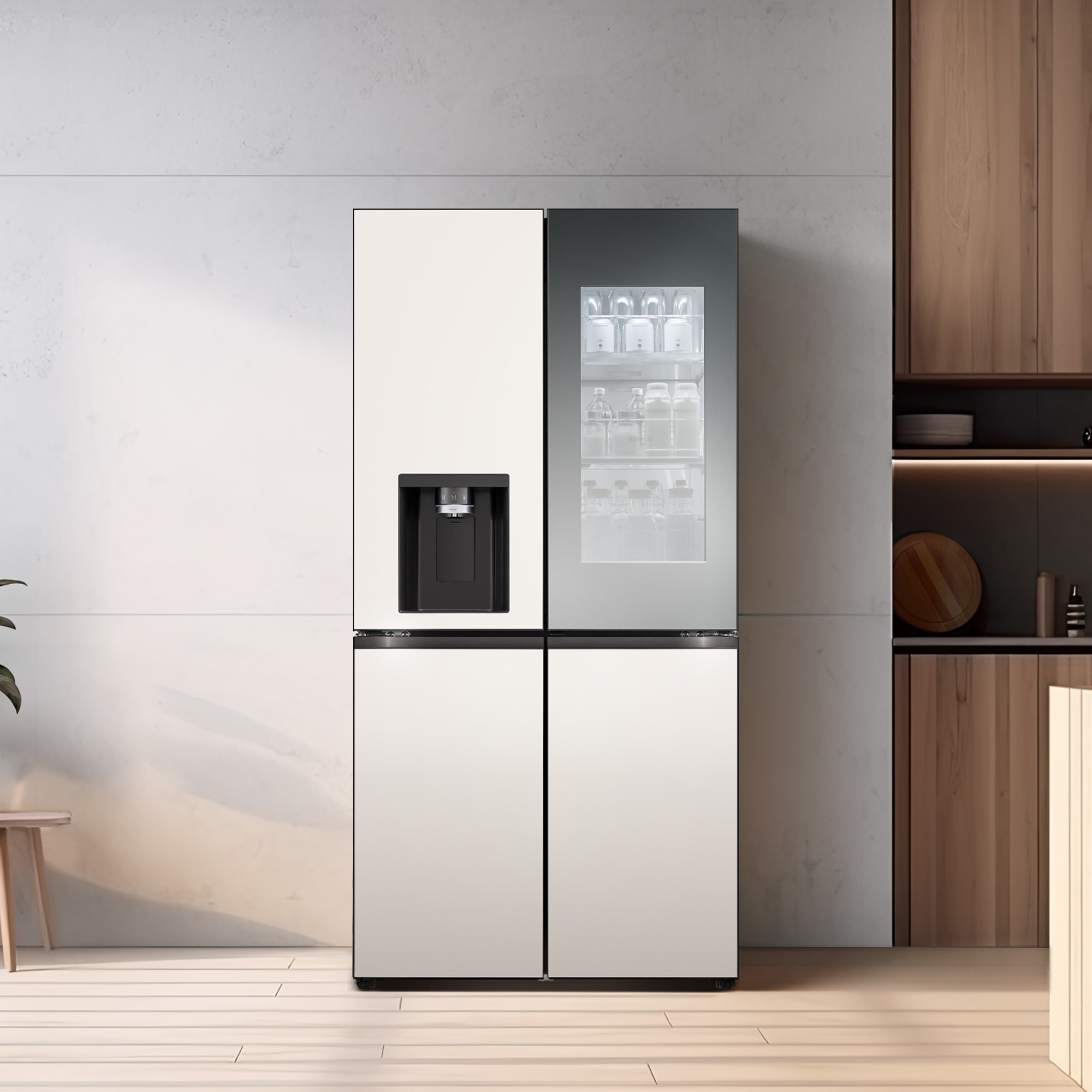 냉장고 LG 디오스 오브제컬렉션 STEM 얼음정수 냉장고 (노크온 매직스페이스) (W824GBB472.AKOR) 줌이미지 1