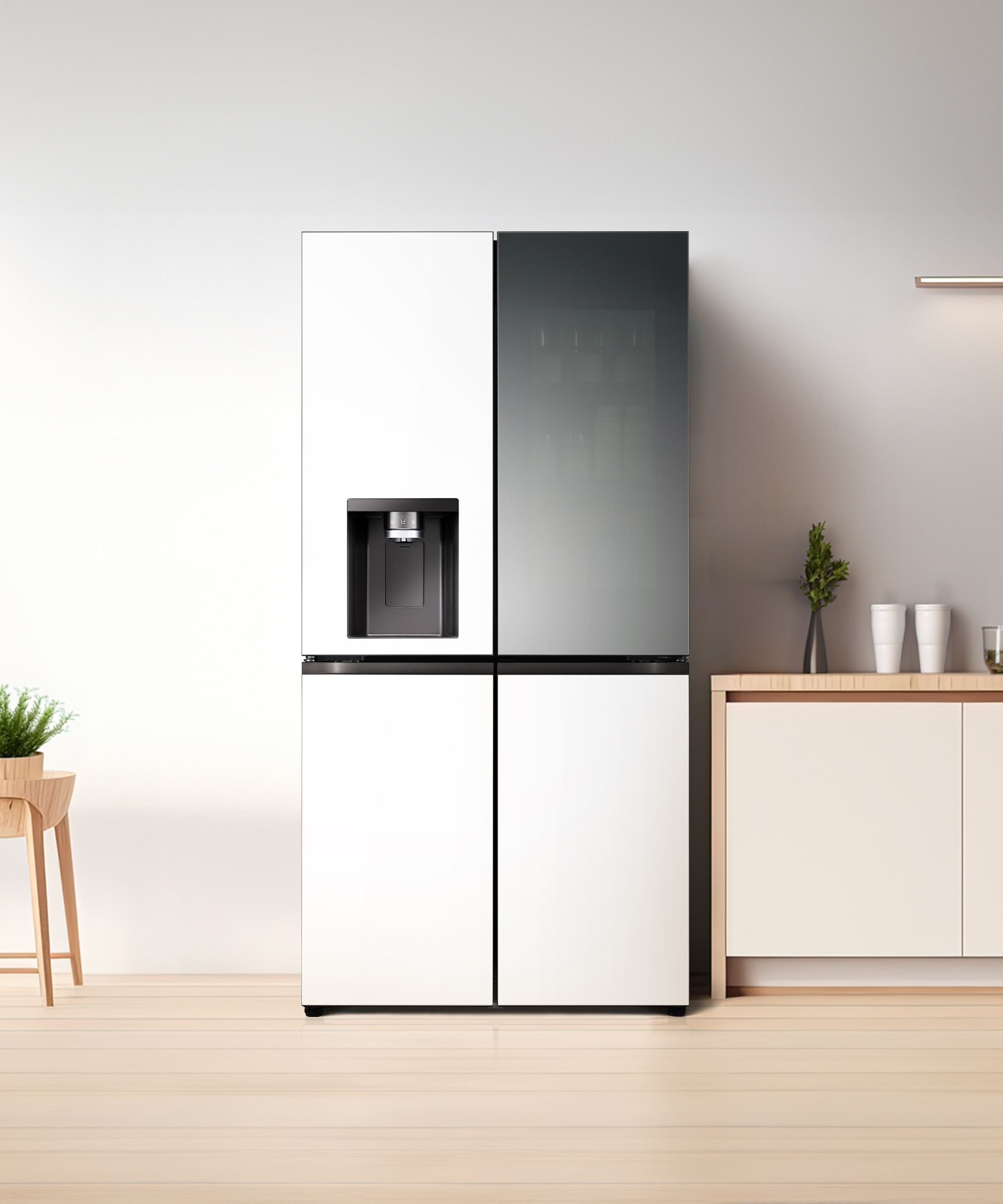 냉장고 LG 디오스 오브제컬렉션 STEM 얼음정수 냉장고 (노크온 매직스페이스) (W824GWW472S.AKOR) 메인이미지 0
