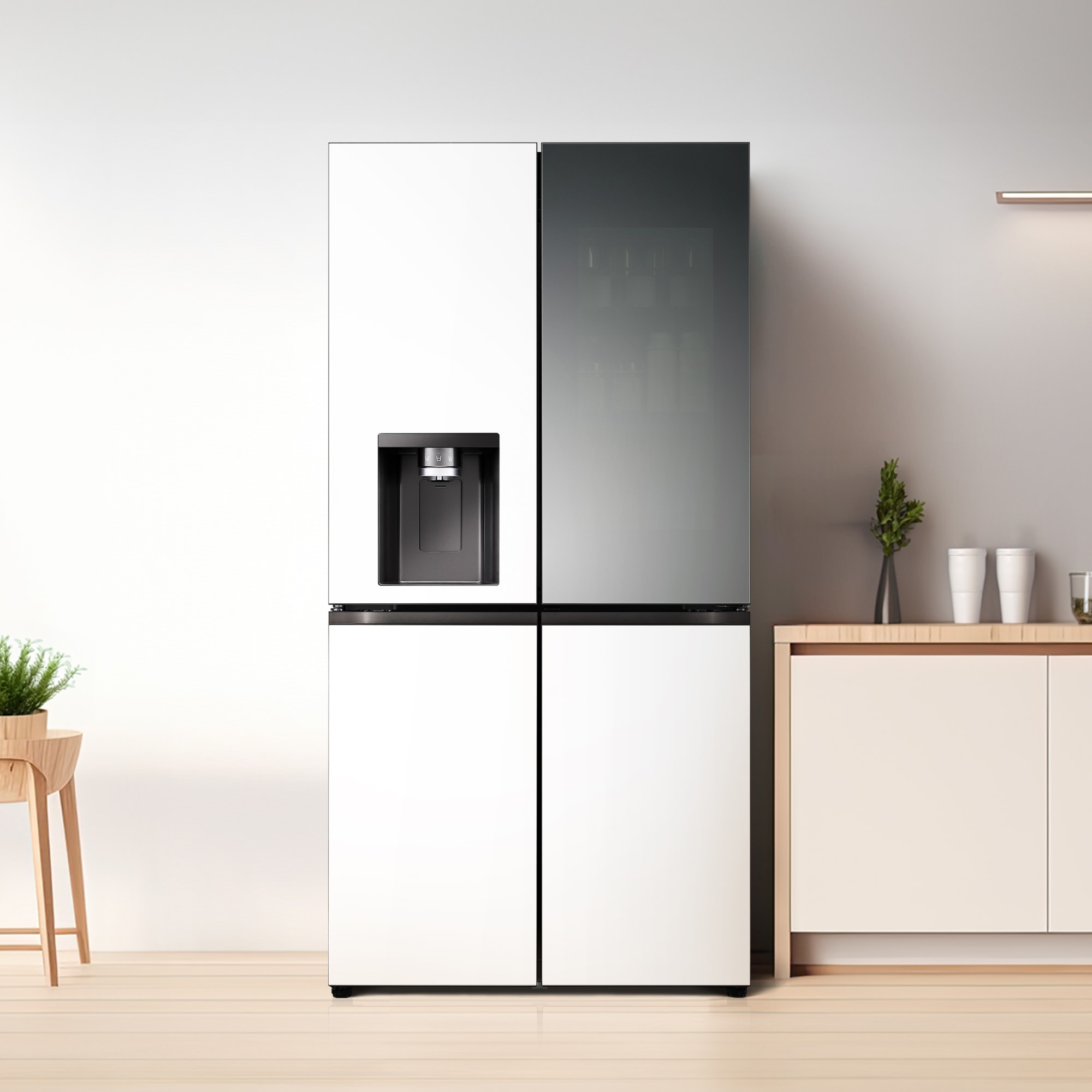 냉장고 LG 디오스 오브제컬렉션 STEM 얼음정수 냉장고 (노크온 매직스페이스) (W824GWW472S.AKOR) 줌이미지 0