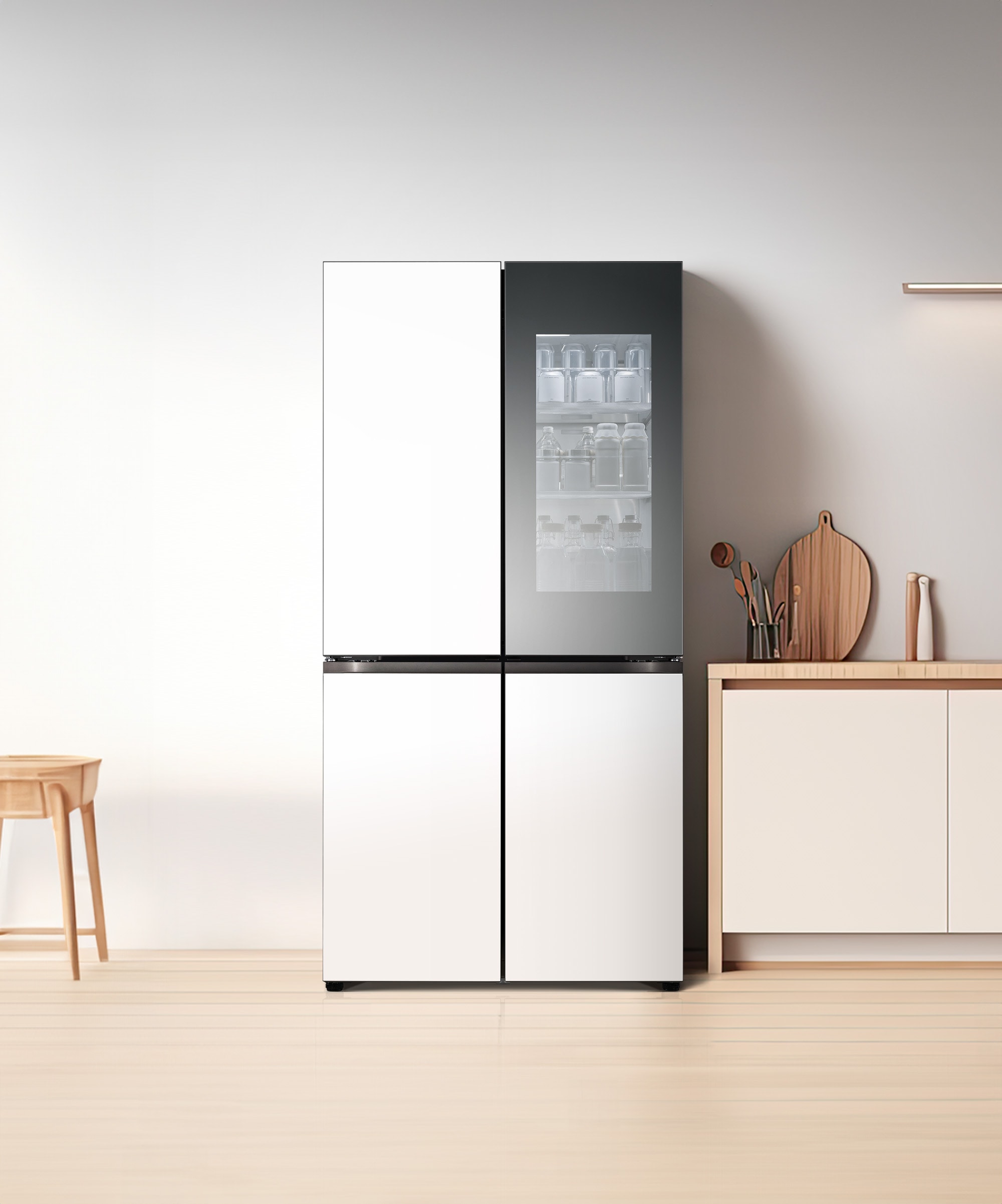 냉장고 LG 디오스 오브제컬렉션 STEM 베이직 냉장고 (노크온 더블매직스페이스) (M874GWW5C2S.AKOR) 메인이미지 0
