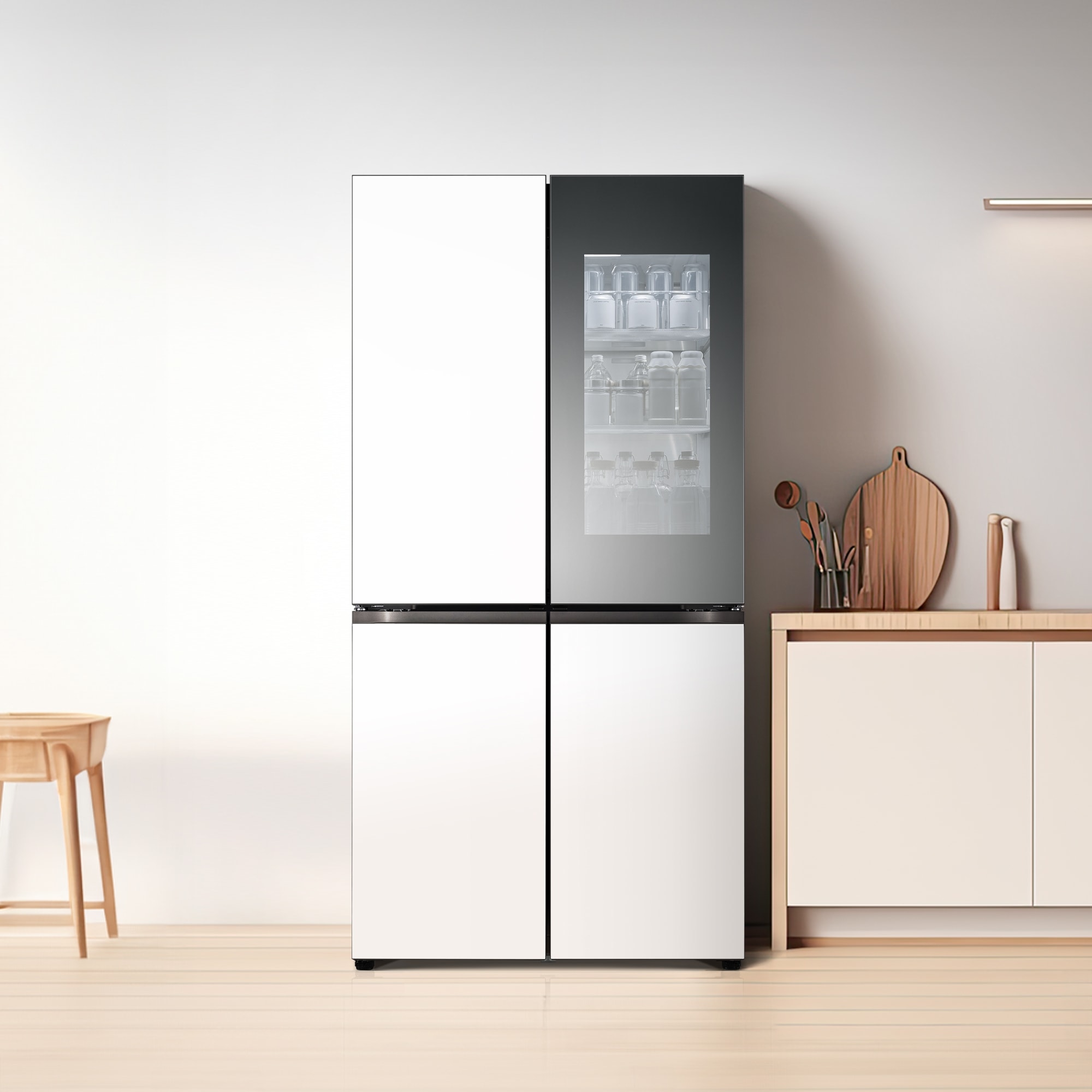 냉장고 LG 디오스 오브제컬렉션 STEM 베이직 냉장고 (노크온 더블매직스페이스) (M874GWW5C2S.AKOR) 줌이미지 0