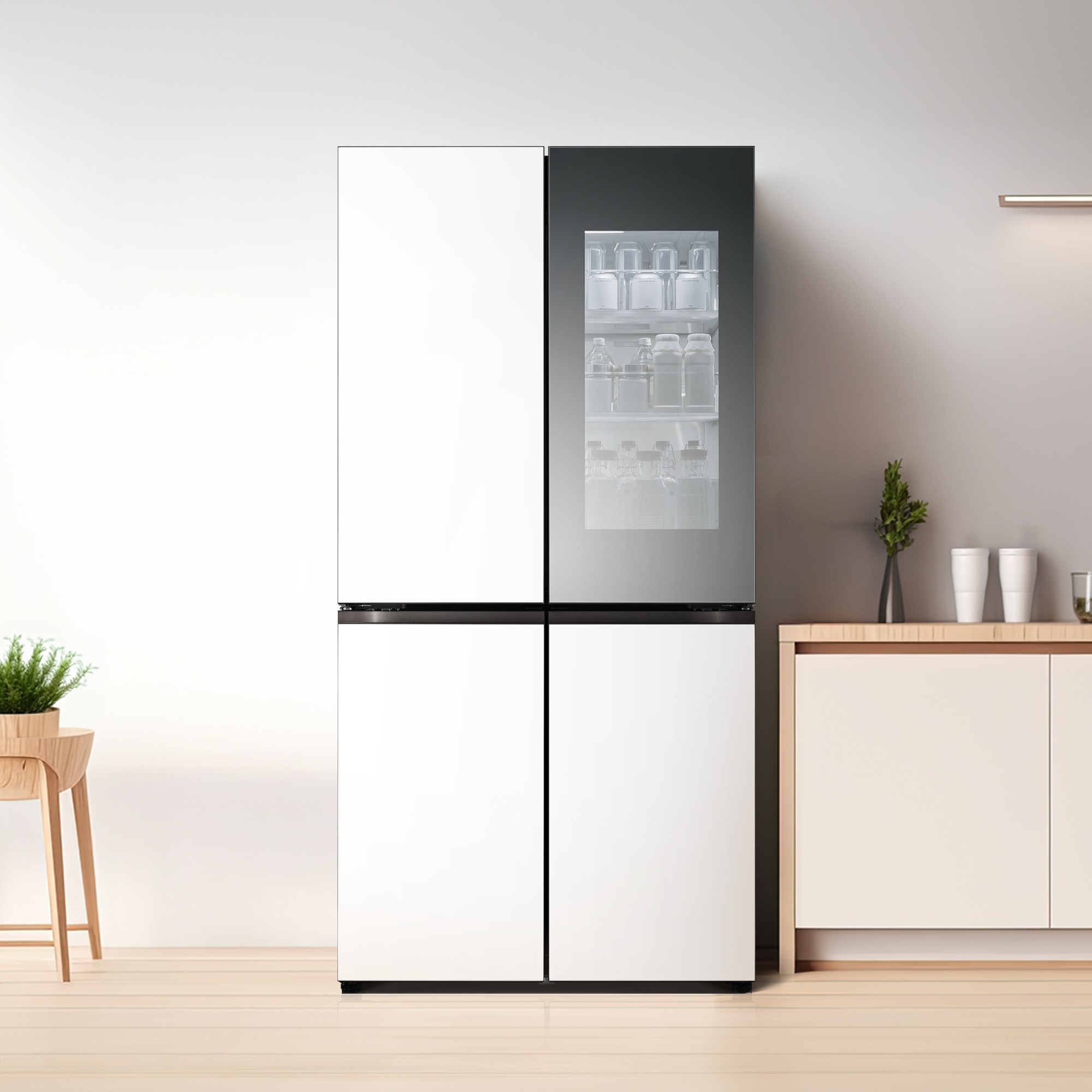 냉장고 LG 디오스 오브제컬렉션 STEM 베이직 냉장고 (노크온 더블매직스페이스) (M875MHH582S.AKOR) 줌이미지 0