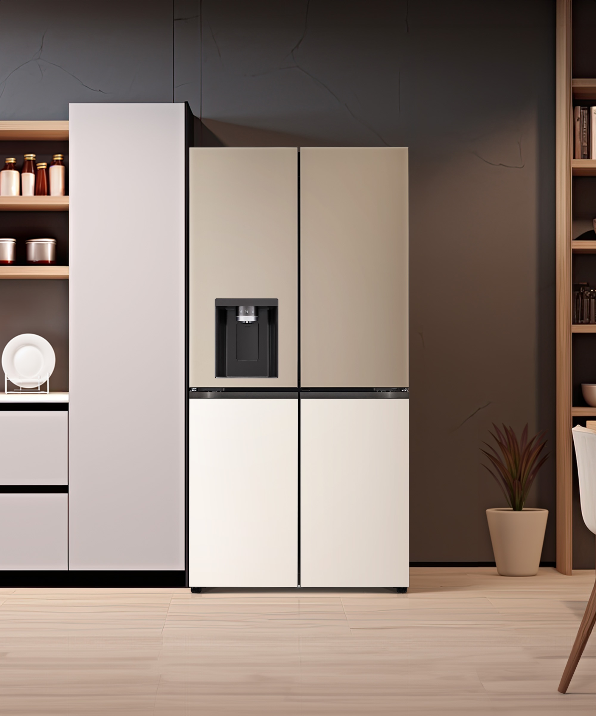 냉장고 LG 디오스 오브제컬렉션 STEM 얼음정수 냉장고 (매직스페이스) (W825GCB18-B.AKOR) 메인이미지 0