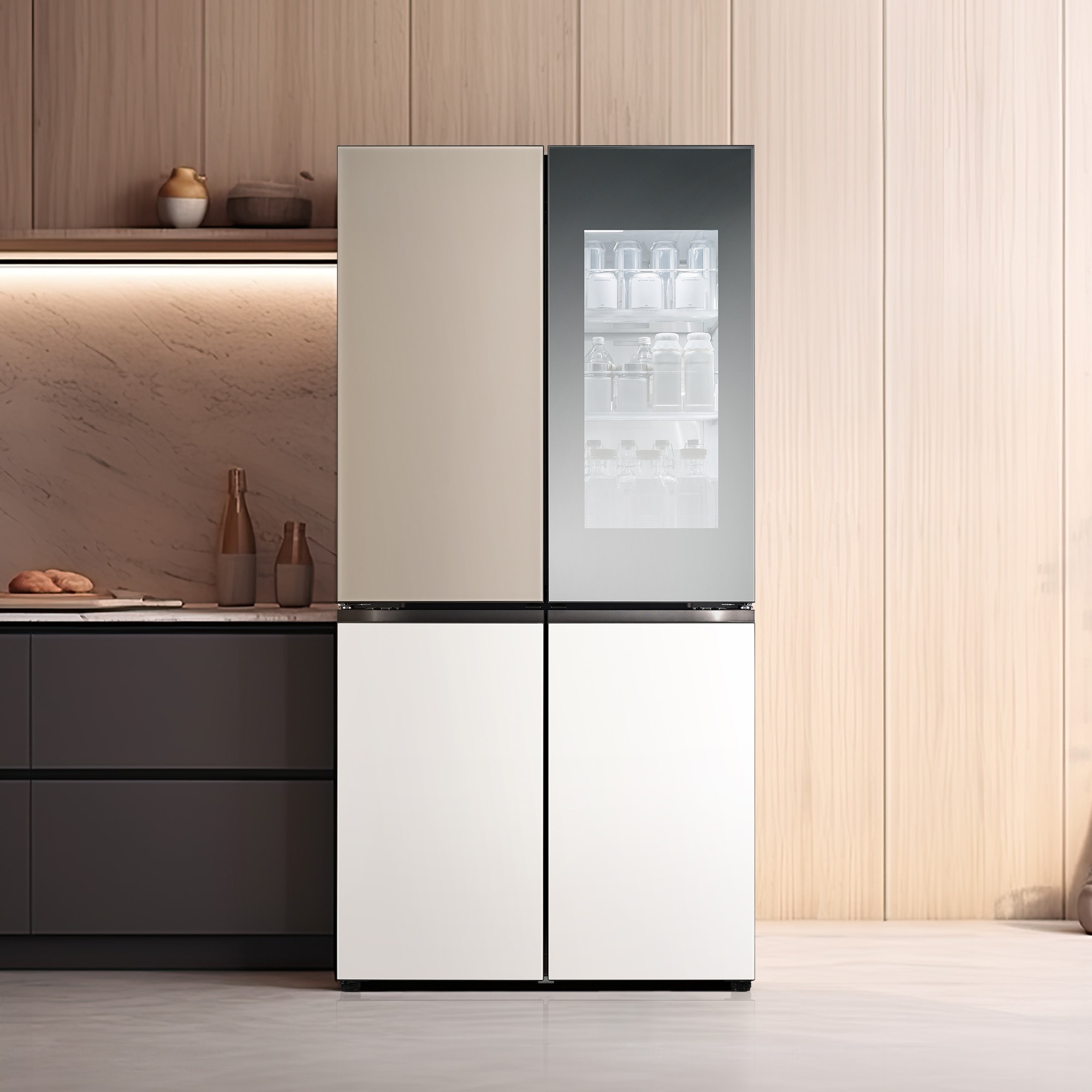 냉장고 LG 디오스 오브제컬렉션 STEM 베이직 냉장고 (노크온 더블매직스페이스) (M875GCB58-B.AKOR) 줌이미지 1