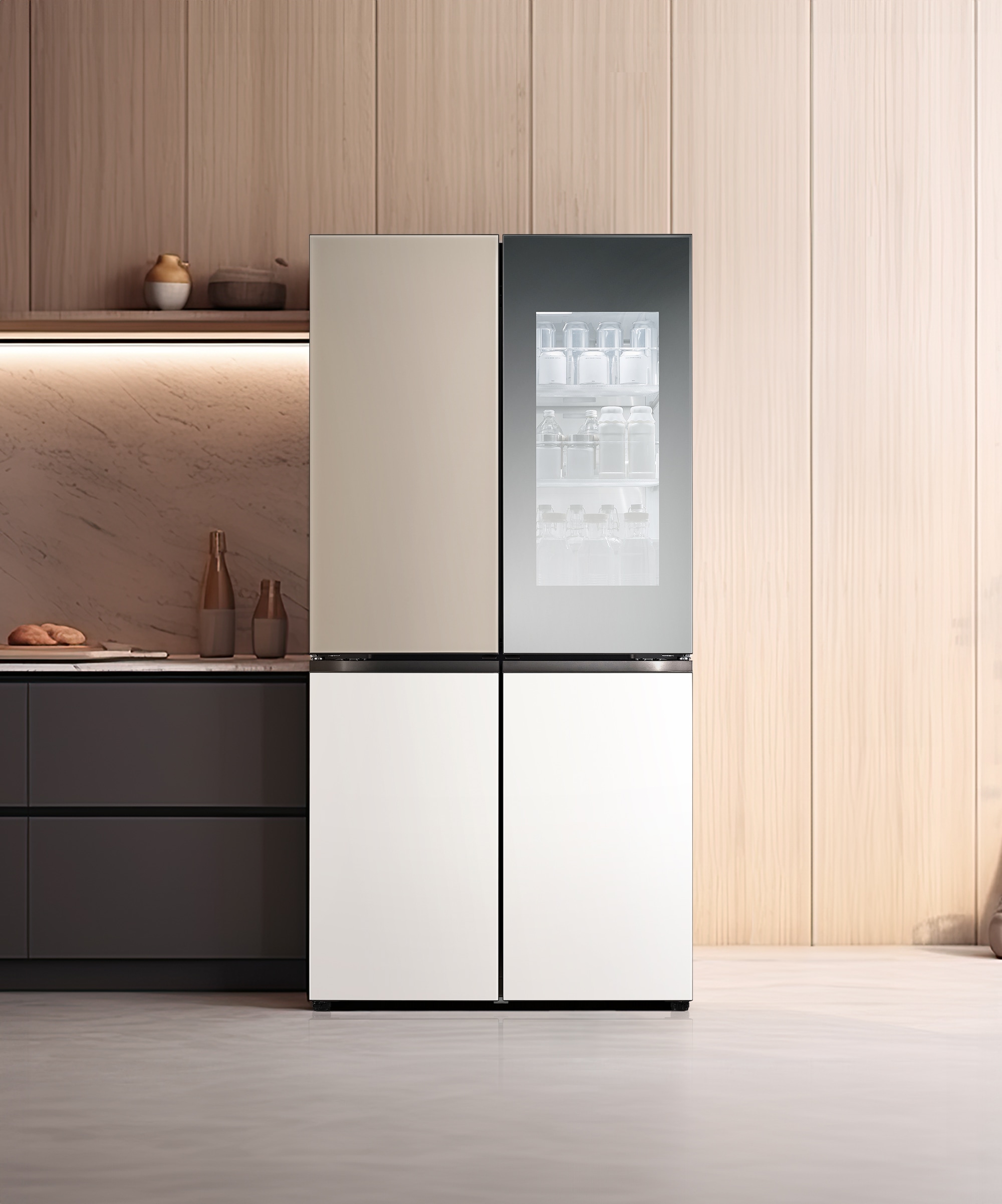 냉장고 LG 디오스 오브제컬렉션 STEM 베이직 냉장고 (노크온 더블매직스페이스) (M875GCB58-B.AKOR) 메인이미지 0