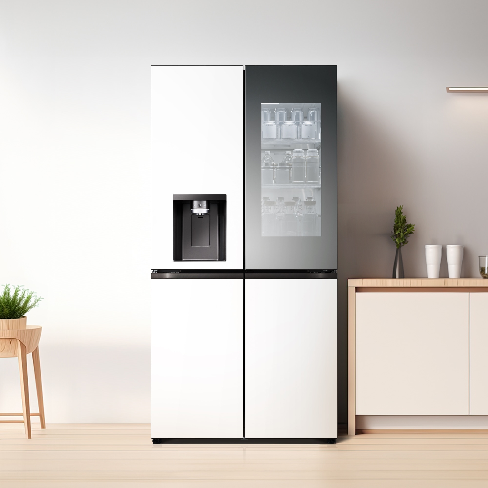냉장고 LG 디오스 오브제컬렉션 STEM 얼음정수 냉장고 (노크온 매직스페이스) (W825GWW48-B.AKOR) 줌이미지 1