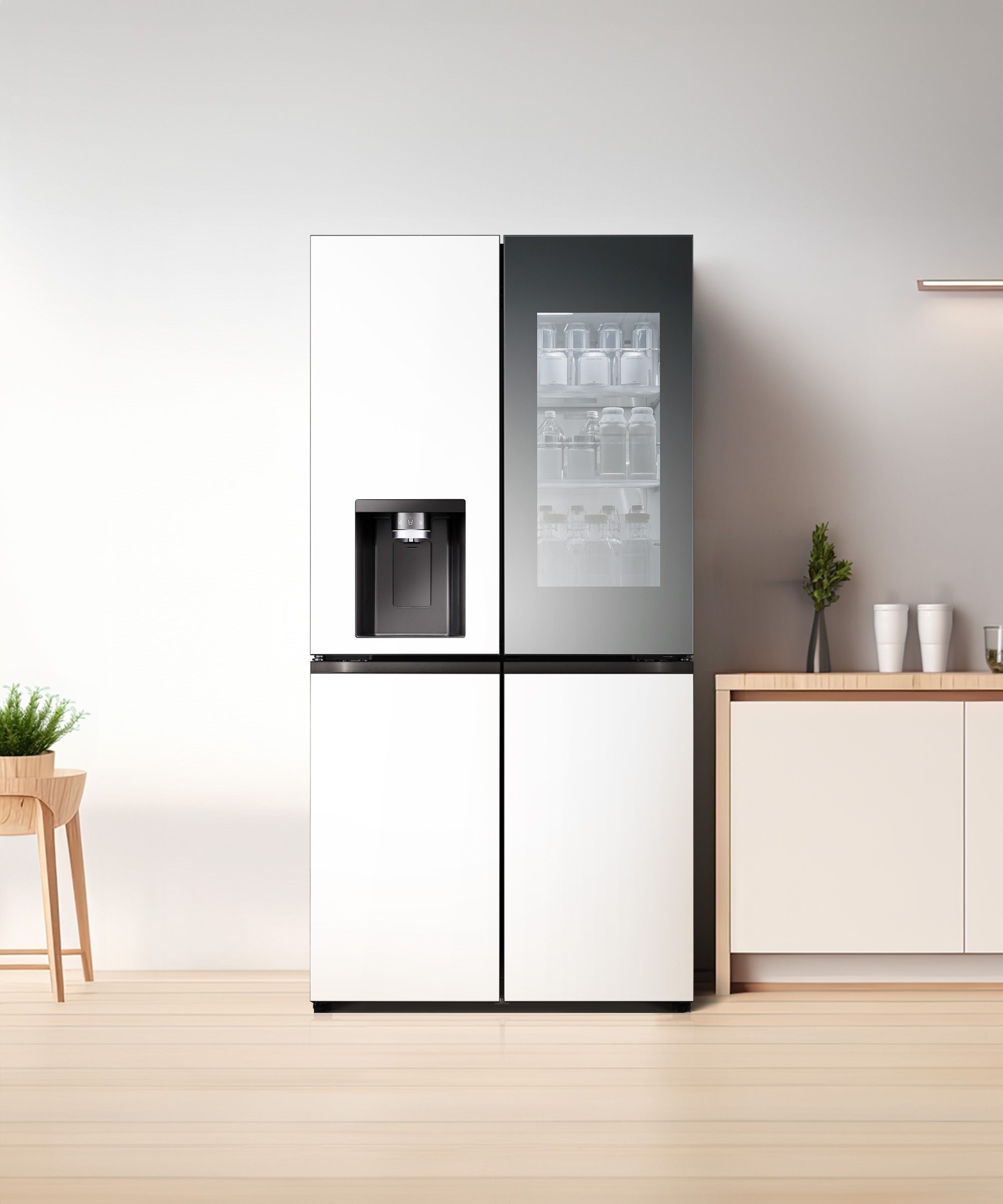 냉장고 LG 디오스 오브제컬렉션 STEM 얼음정수 냉장고 (노크온 매직스페이스) (W825GWW48-B.AKOR) 메인이미지 0