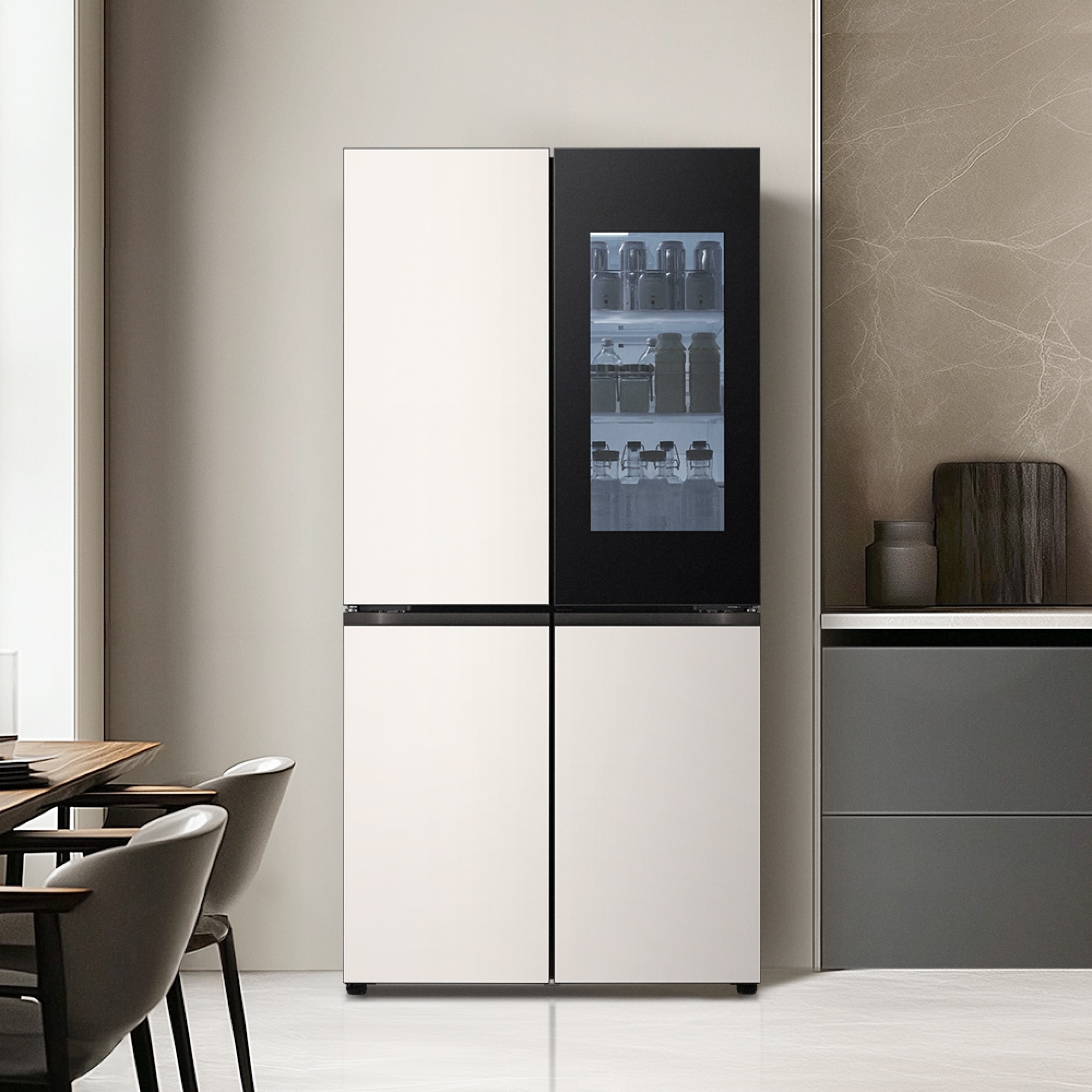냉장고 LG 디오스 오브제컬렉션 STEM 베이직 냉장고 (노크온 매직스페이스) (H875GBB44-B.CKOR) 줌이미지 1