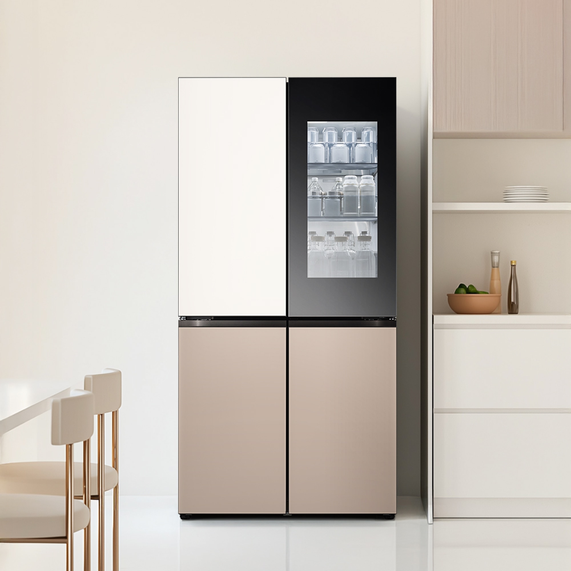 냉장고 LG 디오스 AI 오브제컬렉션 STEM 베이직 냉장고 (노크온 매직스페이스) (M876GBC472.AKOR) 줌이미지 1