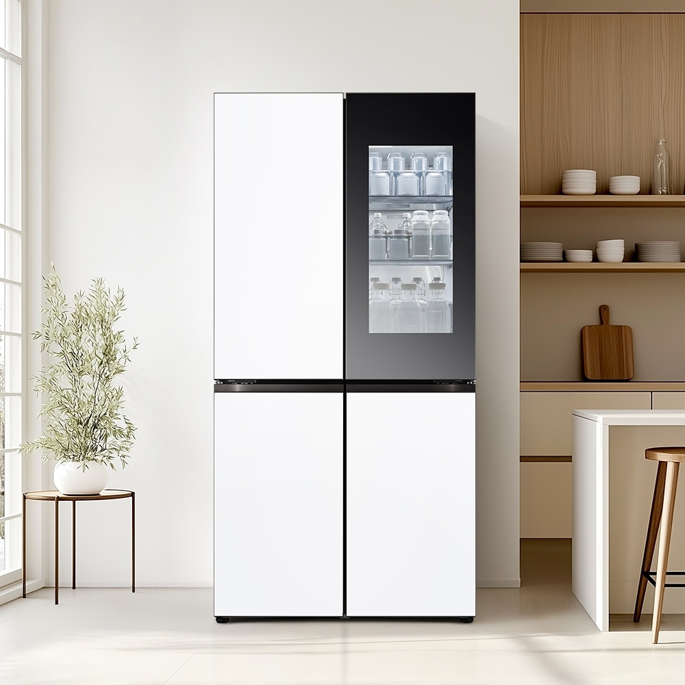 냉장고 LG 디오스 AI 오브제컬렉션 STEM 베이직 냉장고 (노크온 더블매직스페이스) (M876MQQ582S.AKOR) 메인이미지 1