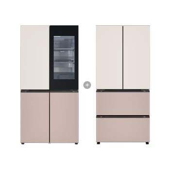 LG 디오스 오브제컬렉션 STEM 베이직 냉장고 Fit & Max (노크온) + LG 디오스 오브제컬렉션 김치톡톡 Fit & Max