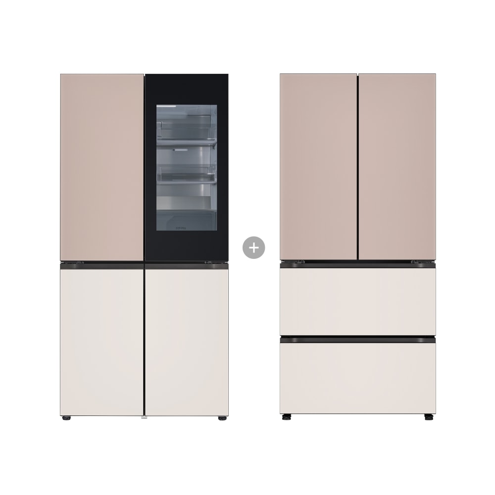 냉장고 LG 디오스 오브제컬렉션 냉장고 Fit & Max (노크온) + LG 디오스 오브제컬렉션 김치톡톡 Fit & Max (R1093GAG337.AKOR) 메인이미지 0