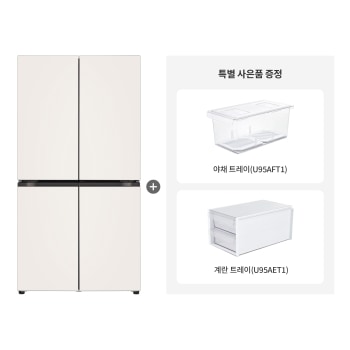 (특별 사은품 패키지) LG 디오스 오브제컬렉션 매직스페이스 냉장고 + 야채 트레이 + 계란 트레이 870L  1등급 