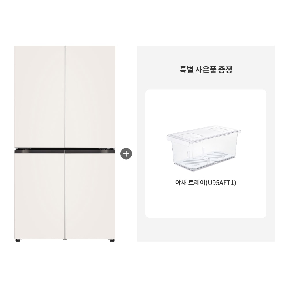 냉장고 (특별 사은품 패키지) LG 디오스 오브제컬렉션 매직스페이스 냉장고 + 야채 트레이 (T875MEE111K.AKOR) 메인이미지 0