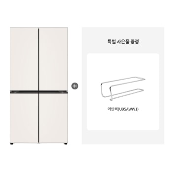 (특별 사은품 패키지) LG 디오스 AI 오브제컬렉션 냉장고 + 와인랙 870L  1등급 