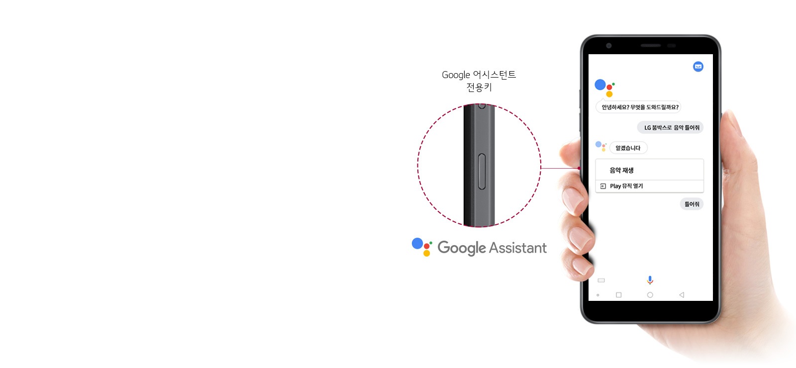 전용키로 간편하게 사용하는<br>Google 어시스턴트 버튼1