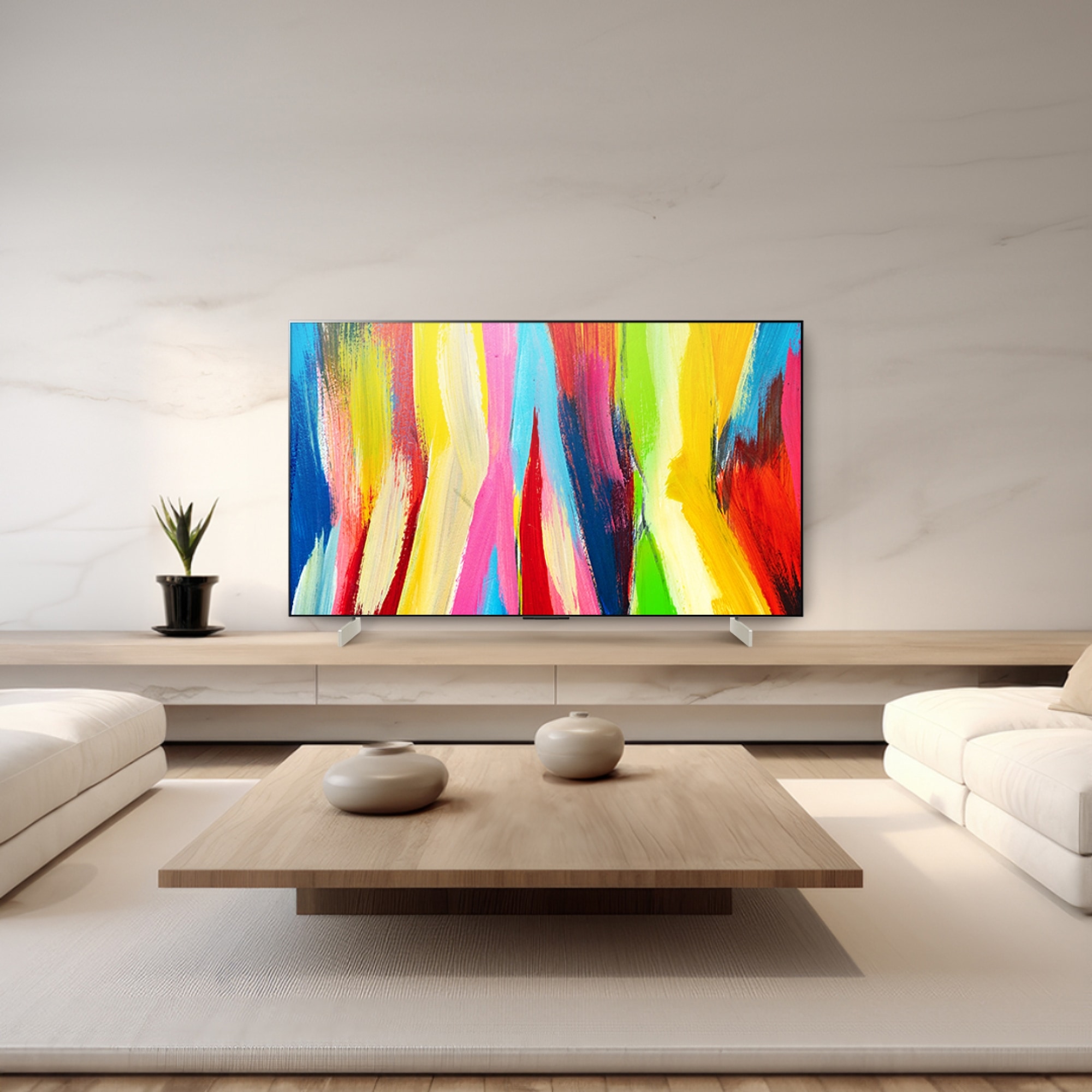 TV LG 올레드 evo (스탠드형) (OLED42C2KBS.AKRG) 줌이미지 1