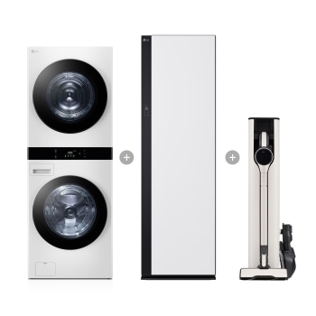 LG 트롬 오브제컬렉션 워시타워 + LG 스타일러 + LG 코드제로 A9S