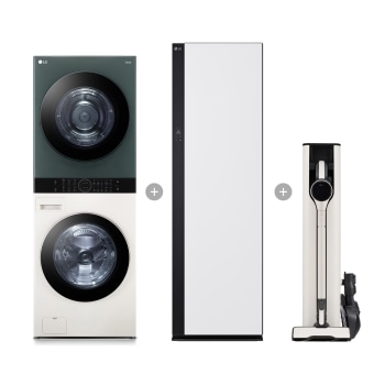 LG 트롬 오브제컬렉션 워시타워 + LG 스타일러 + LG 코드제로 A9S