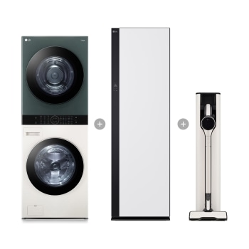 LG 트롬 오브제컬렉션 워시타워 + LG 스타일러 + LG 코드제로 A9S