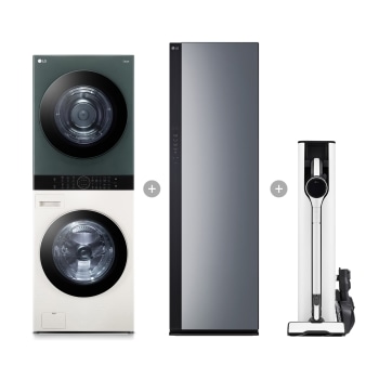 LG 트롬 오브제컬렉션 워시타워 + LG 스타일러 + LG 코드제로 A9S