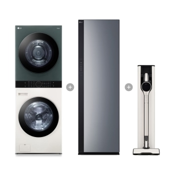 LG 트롬 오브제컬렉션 워시타워 + LG 스타일러 + LG 코드제로 A9S