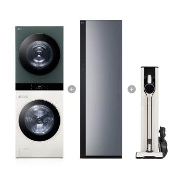 LG 트롬 오브제컬렉션 워시타워 + LG 스타일러 + LG 코드제로 A9S