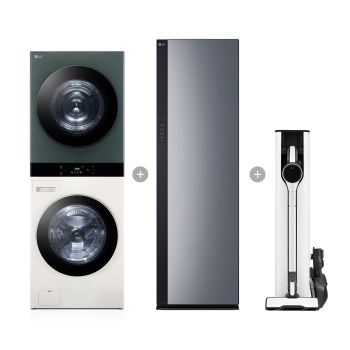 LG 트롬 오브제컬렉션 워시타워 + LG 스타일러 + LG 코드제로 A9S