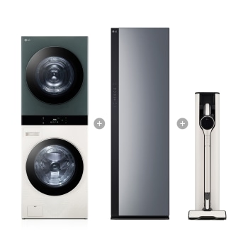LG 트롬 오브제컬렉션 워시타워 + LG 스타일러 + LG 코드제로 A9S