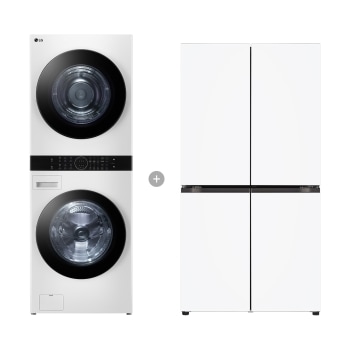 LG 트롬 오브제컬렉션 워시타워 + LG 디오스 오브제컬렉션 매직스페이스 냉장고