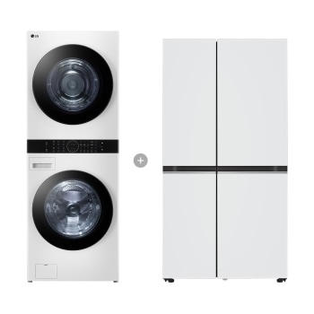 LG 트롬 오브제컬렉션 워시타워 + LG 디오스 오브제컬렉션 베이직 냉장고