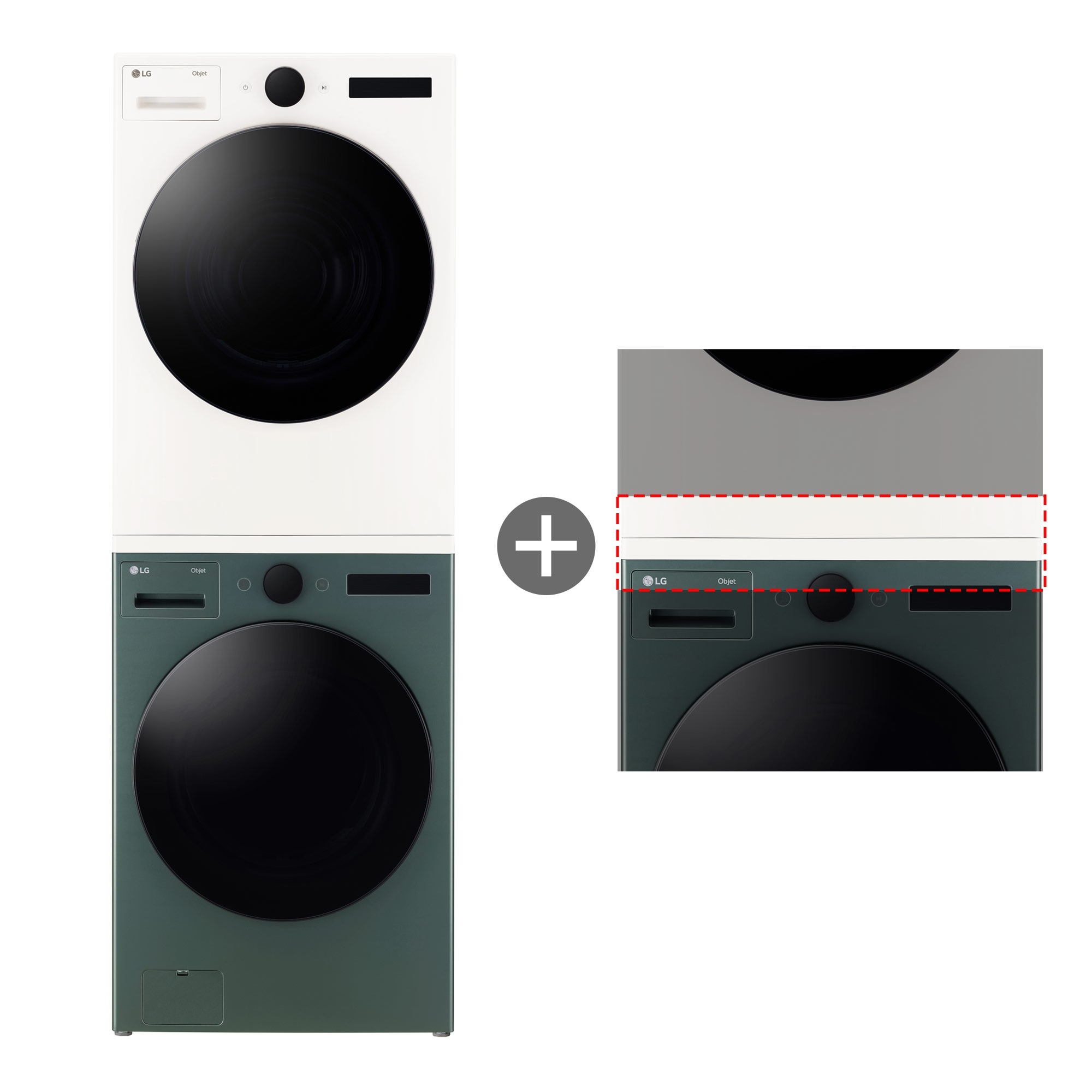 세탁기 LG 트롬 오브제컬렉션 + LG 트롬 오브제컬렉션 건조기 + 스태킹키트 (KFX24GS-2E.AKOR) 줌이미지 0