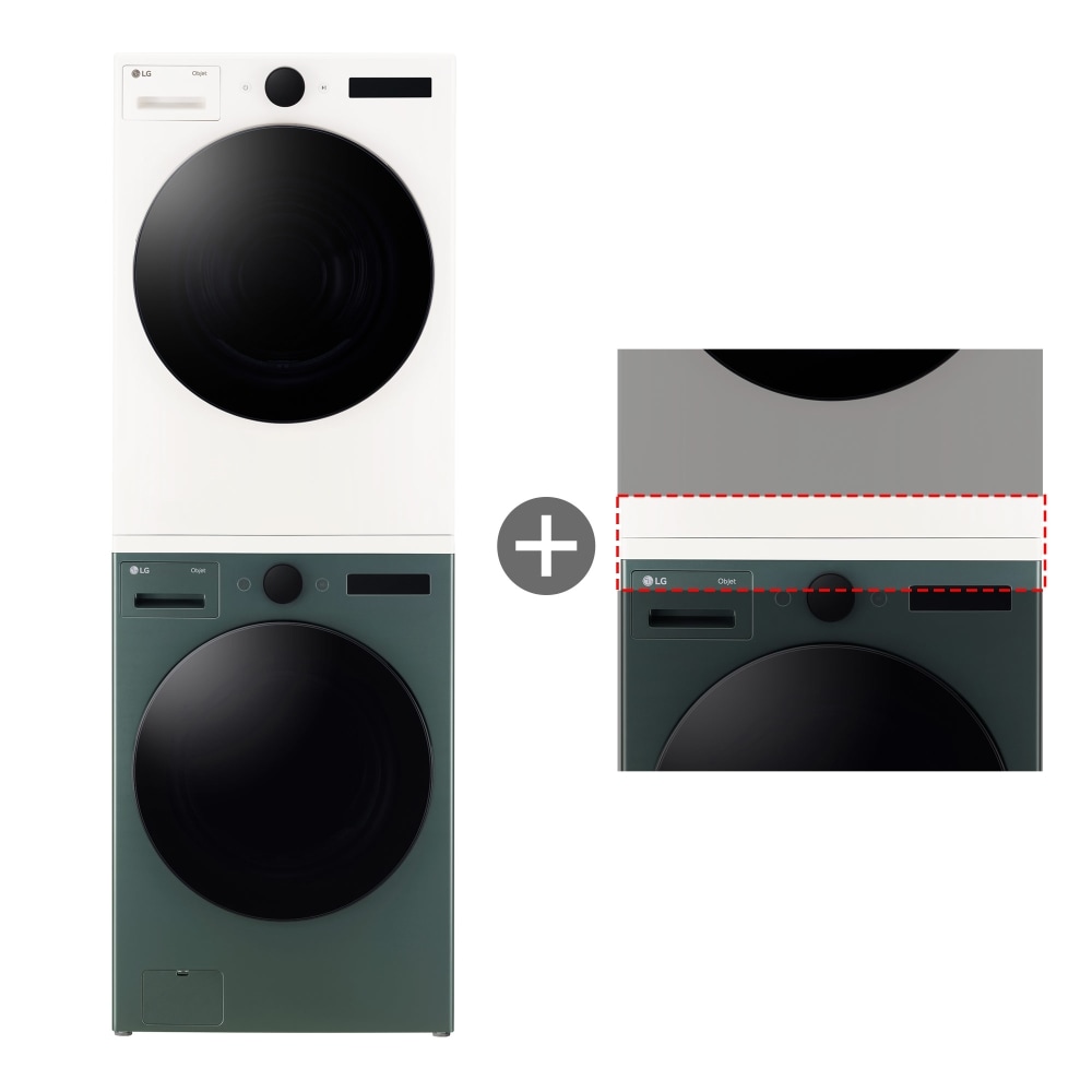 세탁기 LG 트롬 오브제컬렉션 + LG 트롬 오브제컬렉션 건조기 + 스태킹키트 (KFX24GS-2E.AKOR) 메인이미지 0