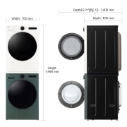 세탁기 LG 트롬 오브제컬렉션 + LG 트롬 오브제컬렉션 건조기 + 스태킹키트 (KFX24GS-2E.AKOR) 썸네일이미지 3