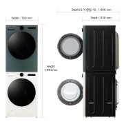 의류건조기 LG 트롬 오브제컬렉션 + LG 트롬 오브제컬렉션 건조기 + 스태킹키트 (KFX24ES-2G.AKOR) 썸네일이미지 3