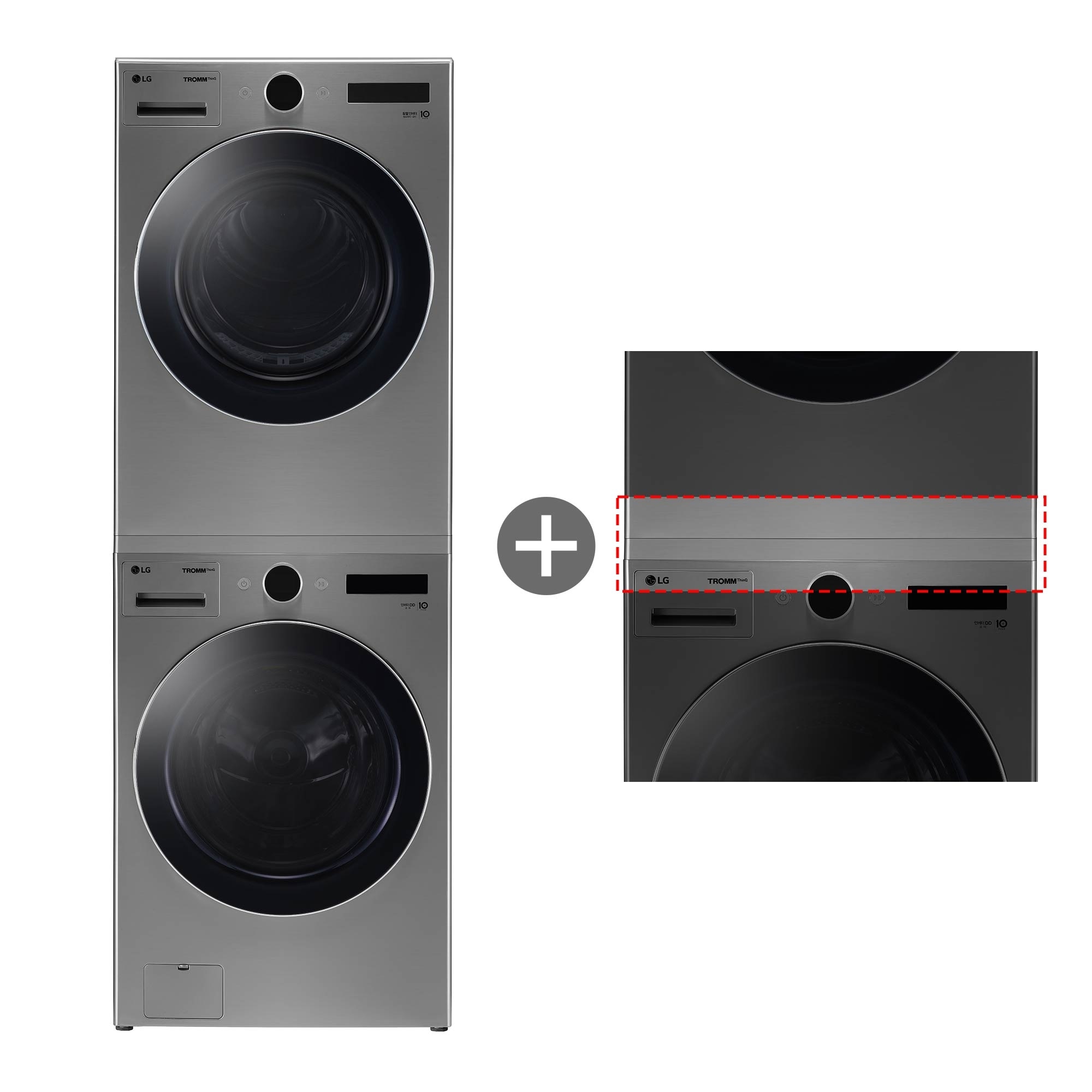 세탁기 LG 트롬 + LG 트롬 건조기 + 스태킹키트 (KFX24VS-2V.AKOR) 줌이미지 1