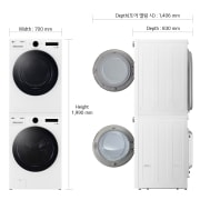 세탁기 LG 트롬 + LG 트롬 건조기 + 스태킹키트 (KFX24WS-2W.AKOR) 썸네일이미지 3