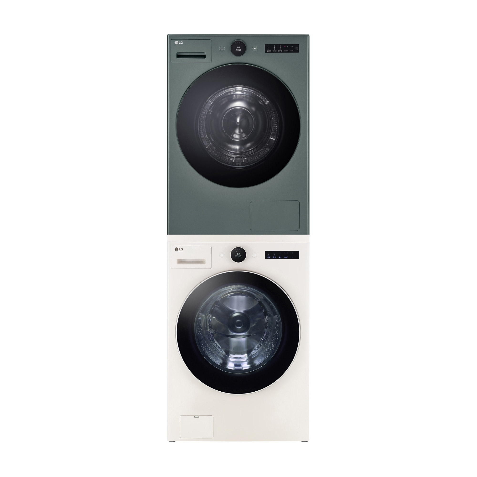 세탁기 LG 트롬 AI 오브제컬렉션 세탁기 + LG 트롬 AI 오브제컬렉션 건조기 + 스태킹키트 (KX25EFE-5GG.AKOR) 줌이미지 1