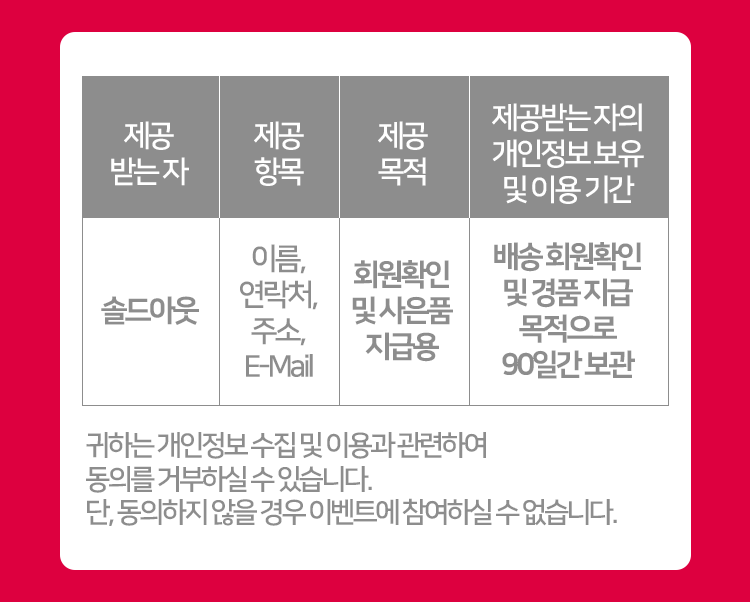 제3자 제공에 대한 수집 및 이용 동의약관 이미지