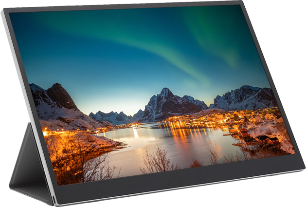 LG 그램+view 화면에 오로라가 있는 자연 경관 이미지가 노출되어 있음