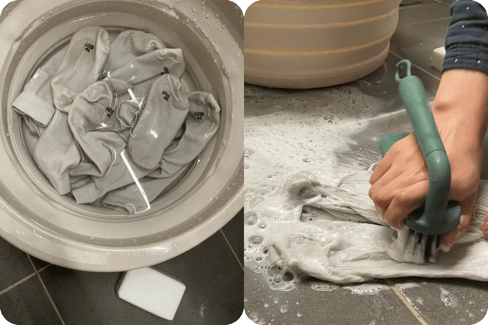 애벌빨래 준비 과정 안내 이미지