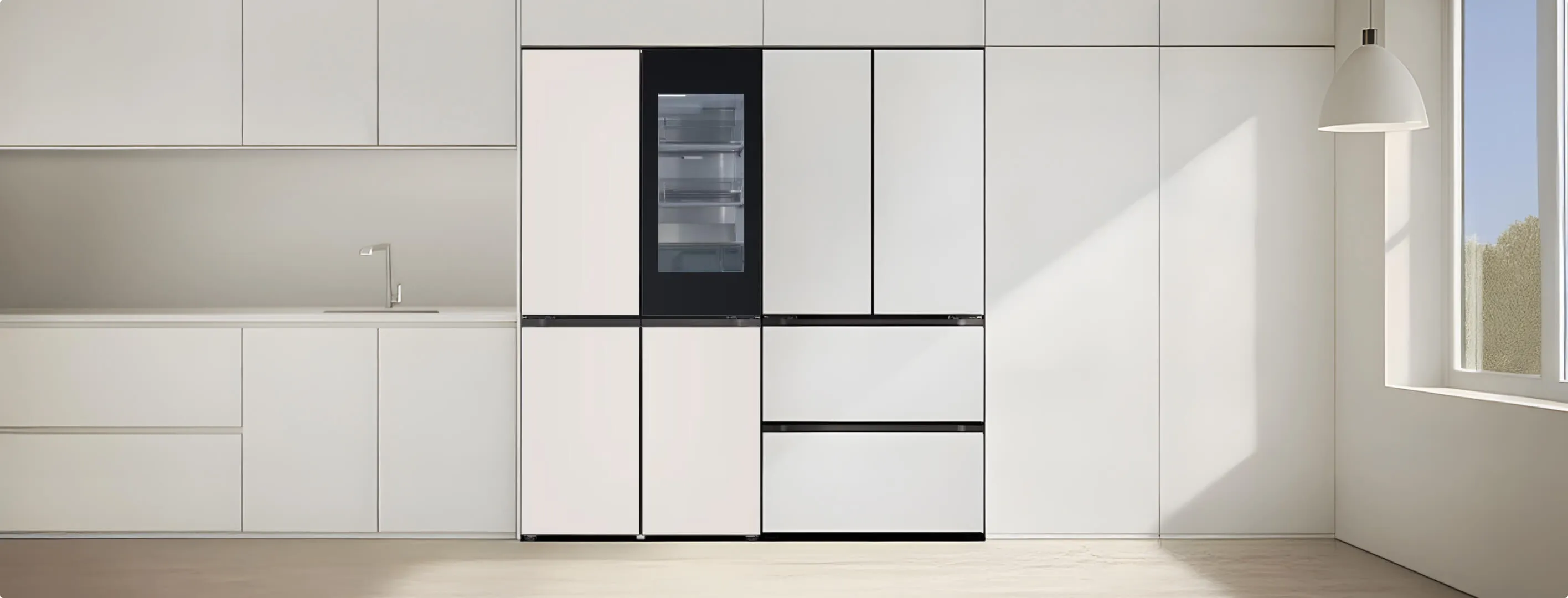 절제된 아름다움과 안정감을 주는 뉴트럴 컬러 트렌드를 반영한 토프 컬러로 주방 인테리어를 완성하는 LG 디오스 오브제컬렉션 핏앤맥스 냉장고