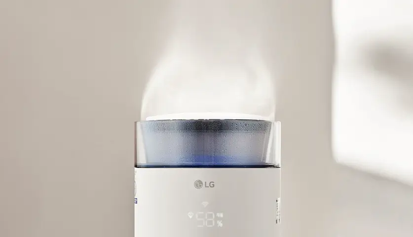 정수 복합식 가습으로 중금속과 유해물질을 99% 제거하고 100℃ 가열 된 정수물을 또한 번 끓여 위생적인 하이드로에센셜