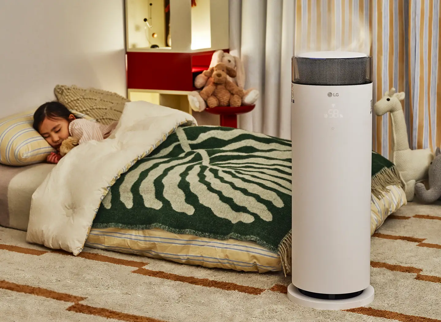 밤에는 더 조용해지는 야간 모드로 살균 가습이 가능한 하이드로에센셜