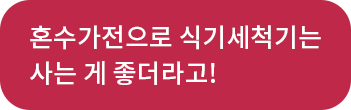 동생 : 혼수가전으로 식기세척기는 사는 게 좋더라고!