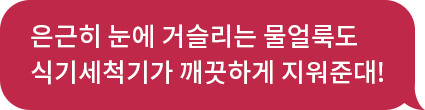 동생 : 은근히 눈에 거슬리는 물얼룩도 식기세척기가 깨끗하게 지워준대!