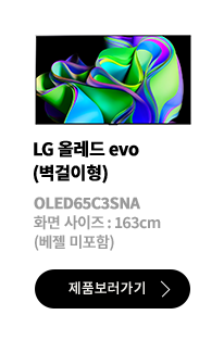 LG 올레드 evo (벽걸이형) / OLED65C3SNA / 화면 사이즈 :163CM / (베젤 미포함) / 제품보러가기