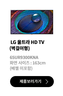 LG 울트라 HD TV (벽결이형) / 65UR9300KNA / 화면 사이즈 :163CM / (베젤 미포함) / 제품보러가기